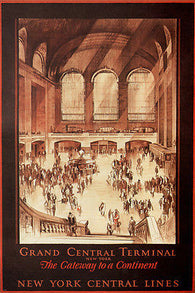 Grand Central Terminal VINTAGE TRAVEL POSTER Earl Horter U.S.A. 1927 24X36