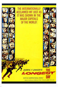 the LONGEST DAY movie poster JOHN WAYNE huge INTERNATIONAL CAST hot 24X36
