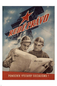 HELPING US BUILD SOCIALISM vintage propaganda poster CZECHOSLOVAKIA 1948 24X36