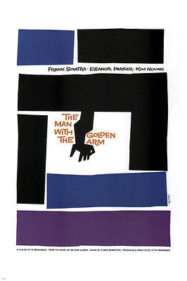 The man WITH THE GOLDEN ARM Movie Poster FRANK SINATRA USA 1955 24X36 Drama