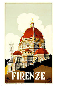 FLORENCE vintage poster HISTORIC CELEBRATED COLORFUL international 24X36