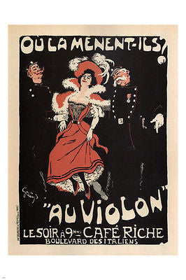WHERE ARE THEY TAKING HER vintage poster J A Grün France 1897 24X36 comical