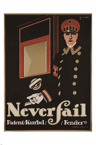 never fail VINTAGE AD POSTER  Hans Rudi Erdt Germany 1911 24X36 HOT new RARE