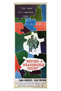 BEYOND A REASONABLE DOUBT movie poster joan FONTAINE fritz LANG 1956 24X36