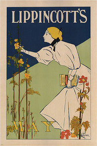 LIPPINCOTT'S vintage MAG COVER poster william CARQUEVILLE united KINGDOM 1895