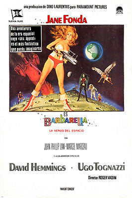 1968 JANE FONDA BARBARELLA movie poster SCI-FI FANTASY SEXY FUNNY 24X36