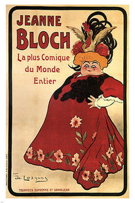 JEANNE BLOCH vintage poster DANIEL de LOSQUES france 1908 24X36 comedienne