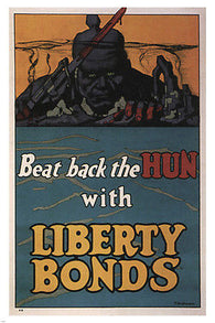 BEAT BACK the HUN with LIBERTY BONDS vintage poster F strothmann USA 24X36