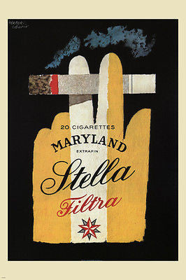 CIGARETTES vintage ad poster LEUPIN SWITZERLAND 1956 24X36 HOT TOP SHELF