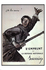 let's get them! VINTAGE WAR PROPAGANDA POSTER jules faivre france 1916 24X36