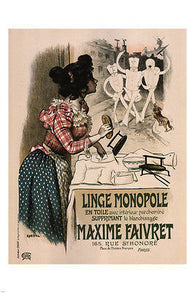 Linge Monopole VINTAGE AD POSTER by Roedel FRANCE 1897 24X36 HOT NEW RARE