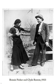 BONNIE PARKER & CLYDE BARROW vintage 1933 poster 24X36 FAMED VILLAINS hot