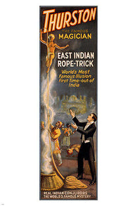 THURSTON The Famous Magician INDIAN CONJURING 24X36 Vintage Magic Poster