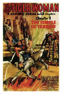 The Tiger Woman MOVIE POSTER The Temple of Terror 1944 24X36 rare hot NEW