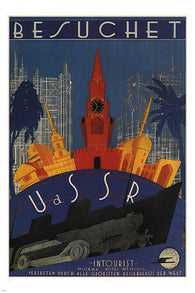 Visit to the USSR VINTAGE POSTER Maxim Litvak-Maximov Soviet Union '30 24X36