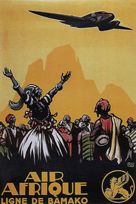 AIR AFRIQUE vintage ad poster AUTHORSHIP FRANCE 1937 24X36 classic AVIATION