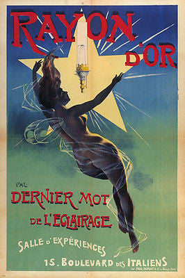 Rayon D'Or VINTAGE AD POSTER Jean de Paléologue France 1895 24X36 New Prized