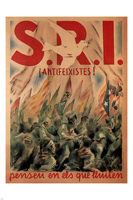 S. R. I. ANTIFASCIST! Vintage Ad Poster Gorrio Spain 1936 24X36 POLITICAL