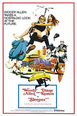 SLEEPER movie poster WOODY ALLEN DIANE KEATON 24X36 futuristic zany comedy