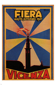 Vicenza's Fair VINTAGE TRAVEL POSTER L. VERONESE ITALY 1927 24X36 lovely!