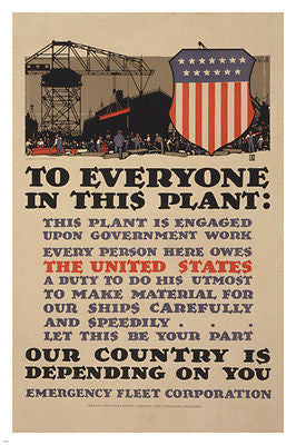 to EVERYONE in this PLANT classic GOVERNMENT AD poster PATRIOTIC 24X36 rare