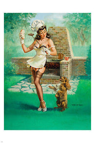 VINTAGE fun-loving and sexy PIN-UP GIRL poster 24X36 flimsy negligees HOT!