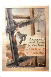 labor insurance VINTAGE AD POSTER spain 1930 24X36 funny UNIQUE! art new