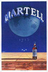 Martell Cognac Vintage Ad Poster France 1955 24X36 Collectors Excellent NEW
