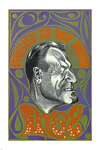 1968 rocky psychedelic VINTAGE POLITICAL POSTER United States 1968 24X36