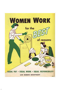 WOMEN equal PAY equal WORK vintage poster United States 1950 24X36 HISTORIC