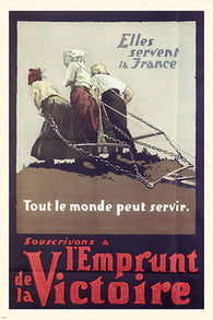 VICTORY LOAN Vintage ad poster WAR PROPAGANDA French Canada 1918 24X36 Rare