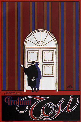 TOSI FRAGRANCES vintage ad poster ACHILLE MAUZAN italy 1925 24X36 rare prized