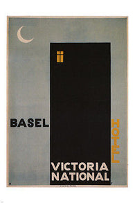 VICTORIA national hotel VINTAGE POSTER N. stoecklin switzerland 24X36 PRIZED