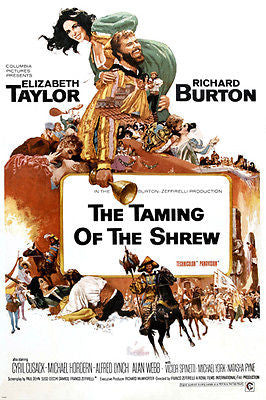 THE TAMING of the SHREW movie poster TAYLOR & BURTON SHAKESPEARE wit 24X36