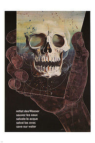 SAVE OUR WATER vintage political poster Switzerland 1961 24X36 SMASHING!!!