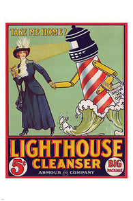 LHCLEANSER- show me dirt VINTAGE AD poster 24X36 CLASSIC lighthouse RETRO