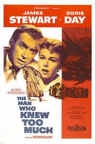 JAMES STEWART DORIS DAY movie poster THE MAN WHO KNEW TOO MUCH mystery 24X36