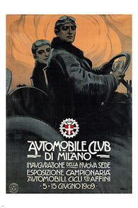 AUTOMOBILE CLUB DI MILANO vintage ad poster 24x36 italy 1909 L. Metlicovitz