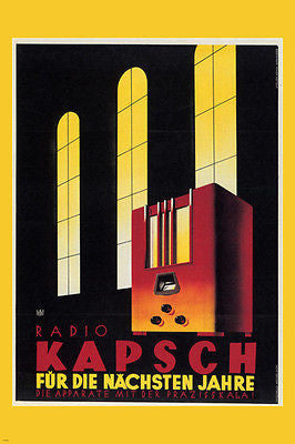 RADIO KAPSCH vintage ad poster AUSTRIA 1934 24X36 CLASSIC RARE TOP QUALITY