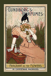 LUNDBORG'S PERFUMES vintage ad poster L RHEAD USA 1894 24X36 classy NEW