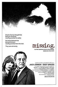 MISSING movie poster jack LEMMON sissy SPACEK investigation SUSPENSE 24X36