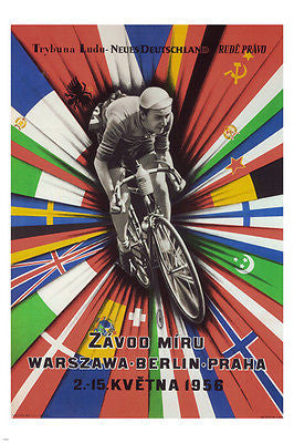 The International Peace Race Czech Republic POSTER 1956 24X36 Bicycle