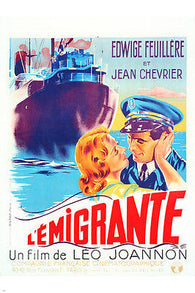 L'EMIGRANTE movie poster FRENCH FEUILLERE & CHEVRIER romance TRAVEL 24X36