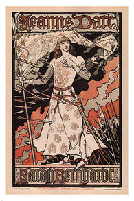 JOAN of ARC vintage POSTER Sarah BERNHARDT France 1893 24X36 HISTORIC rare