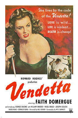 VENDETTA movie poster FAITH DOMERGUE wild violent passionate colorful 24X36
