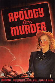 APOLOGY FOR MURDER film noir MOVIE POSTER ann SAVAGE hugh BEAUMONT 24X36