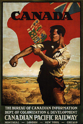 CANADA VINTAGE AD POSTER 1920 24X36 MUSCLE CLASSIC PATRIOTIC  VERY RARE