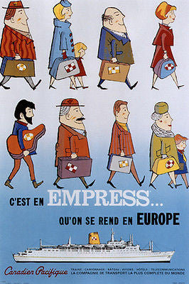 empress that goes to europe VINTAGE TRAVEL POSTER CANADA 1963 24X36 very rare