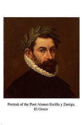 el greco PORTRAIT OF THE POET ALONSO ERCILLA Y ZUNIGA 24X36 fine art poster