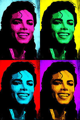 famous MICHAEL JACKSON singer multiple images POP ART POSTER 24X36 UNIQUE!